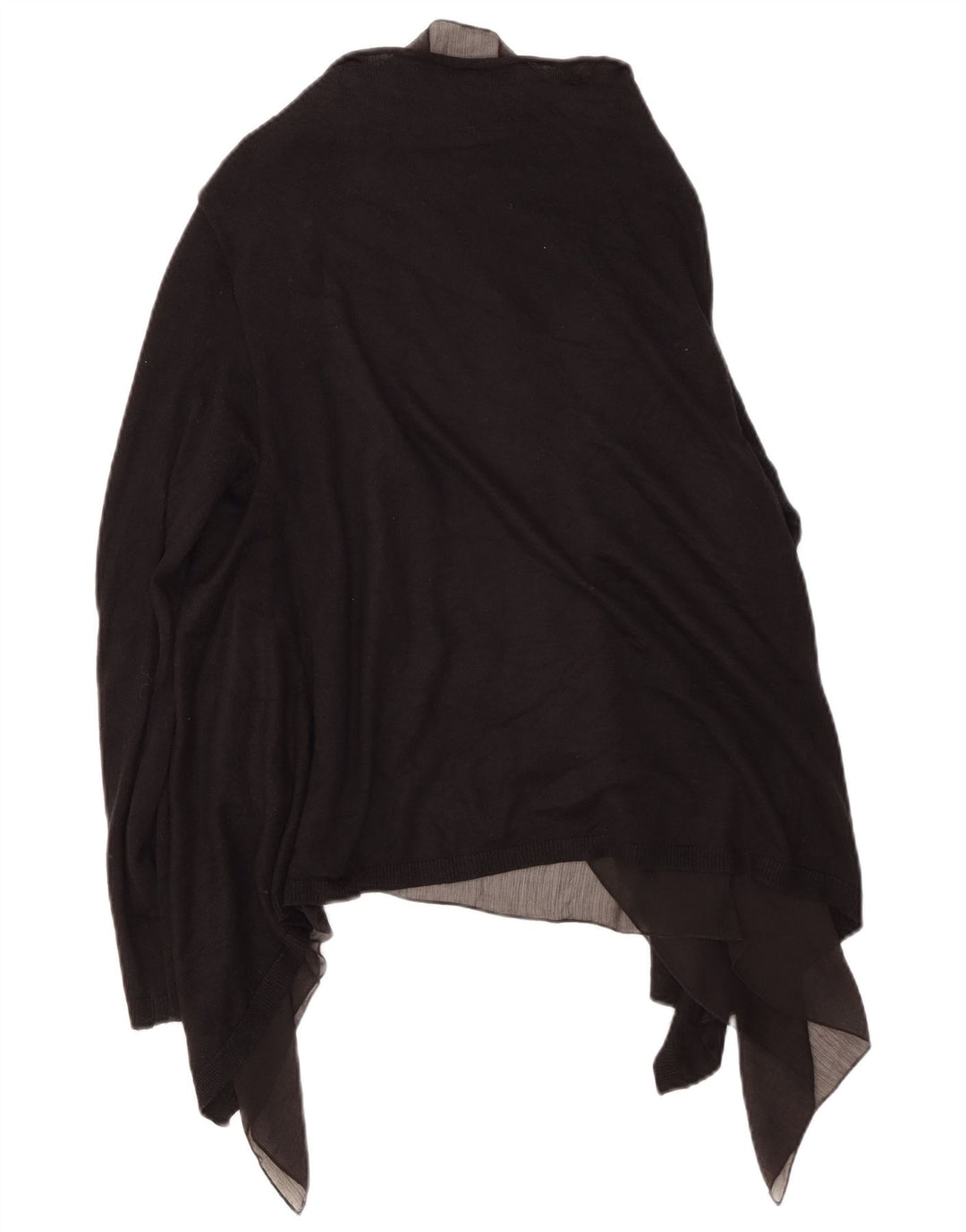 Suéter cardigã feminino assimétrico aberto ZARA Reino Unido 12 acrílico preto médio