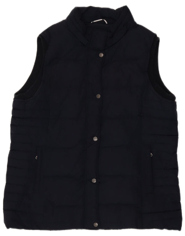 Colete regular feminino da Crew Clothing UK 16 grande poliéster azul marinho
