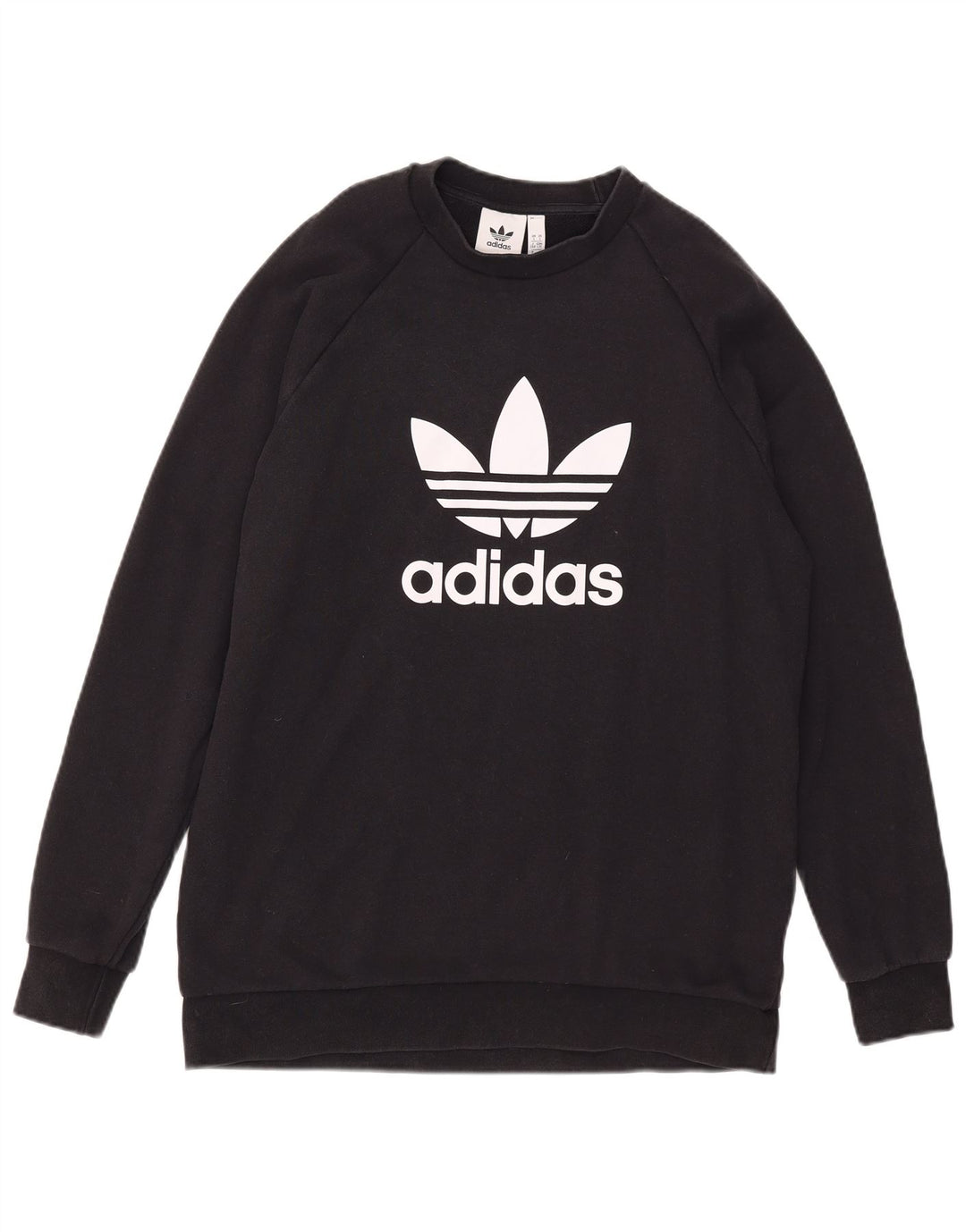 Adidas Mens Graphic Moletom Jumper Grande Algodão Preto
