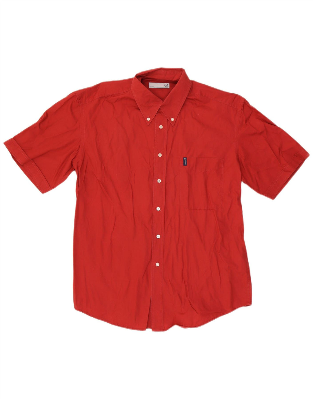 Camisa masculina de manga curta Sergio Tacchini algodão vermelho médio