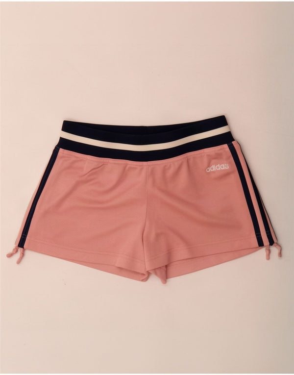 Shorts esportivos femininos Adidas UK 12 poliéster colorblock rosa médio