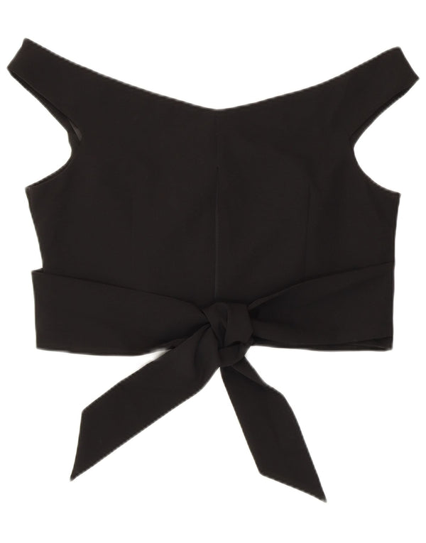 Coast Womens Crop Off Shoulder Top UK 16 Grande Poliéster Preto