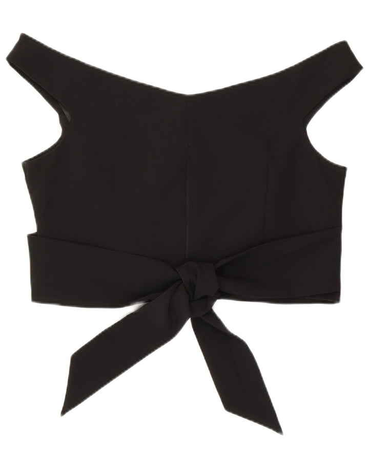 Coast Womens Crop Off Shoulder Top UK 16 Grande Poliéster Preto