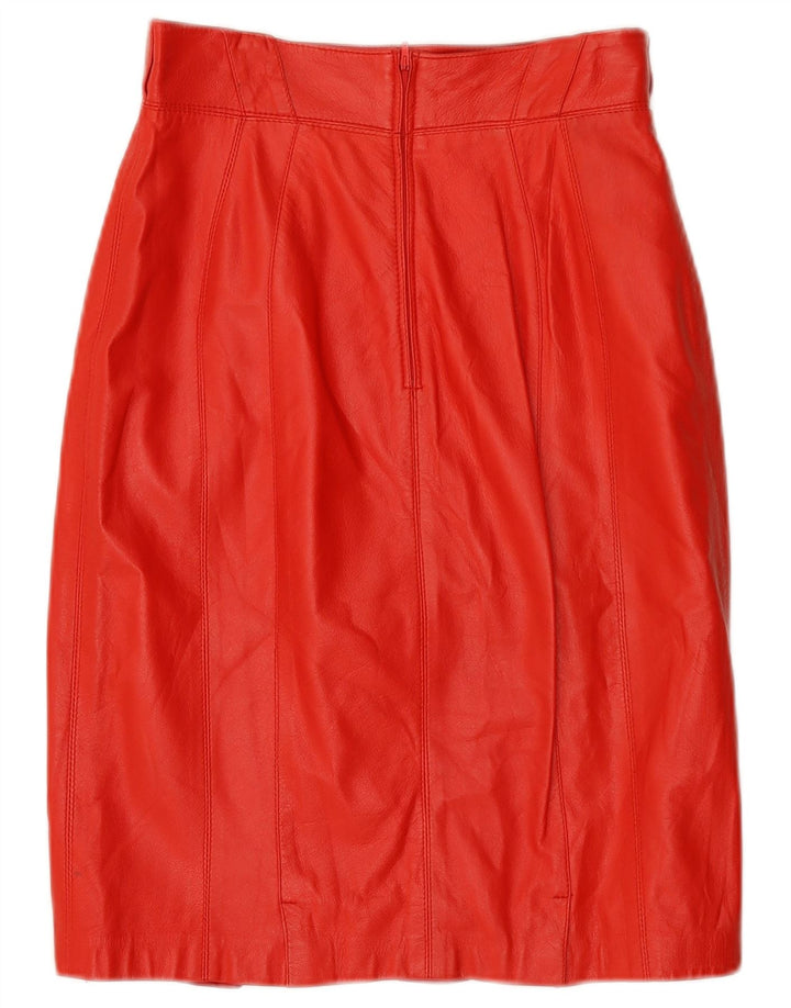 Saia de couro feminina vintage IT 42 médio W26 couro vermelho