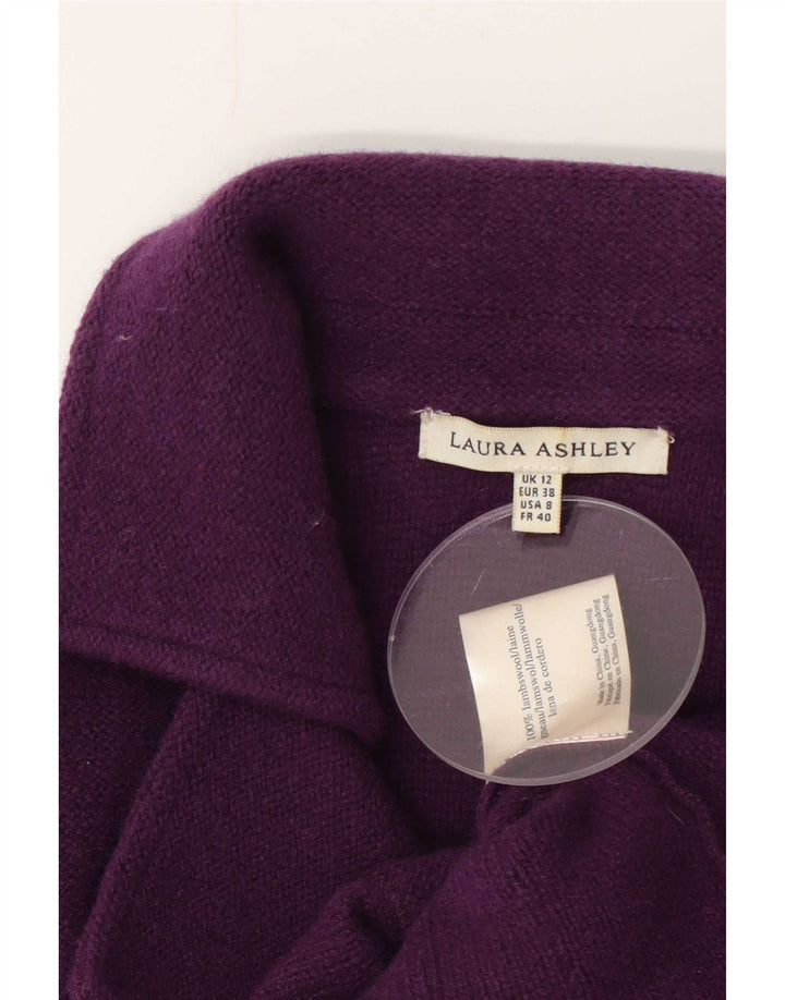 Jaqueta blazer feminina Laura Ashley com 3 botões Reino Unido 12 lã de cordeiro roxa média
