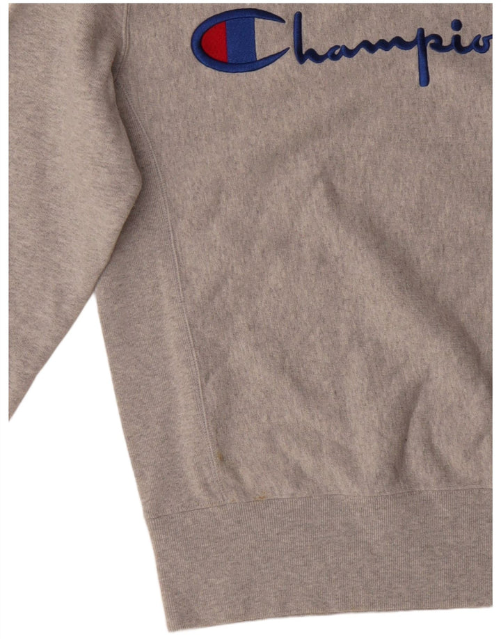 Champion moletom masculino gráfico jumper pequeno algodão manchado cinza