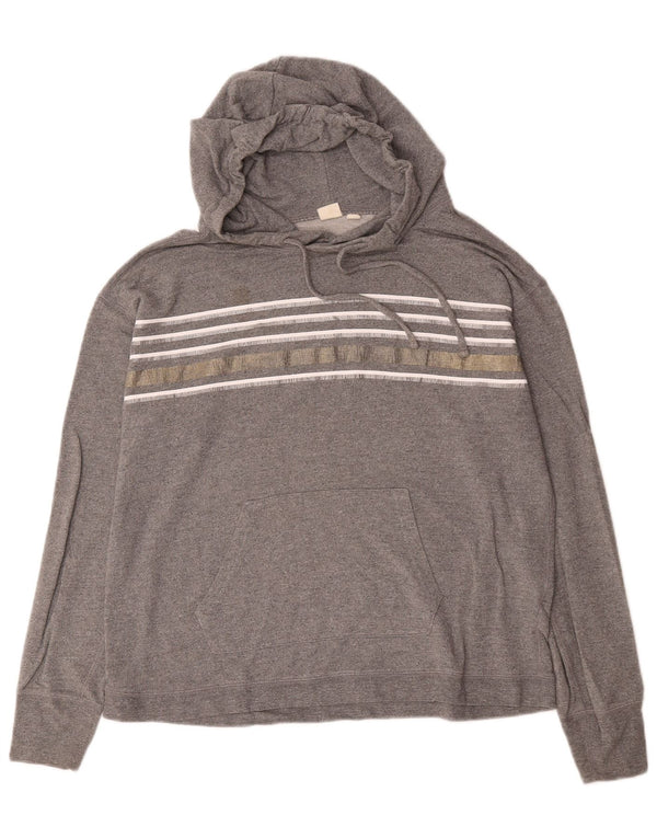 Gap Mens Loose Fit Hoodie Jumper Pequeno Cinza Listrado Viscose