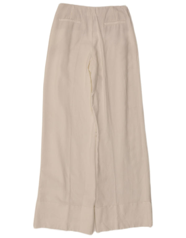 Calça feminina casual Massimo Dutti folgada W26 L32 branca