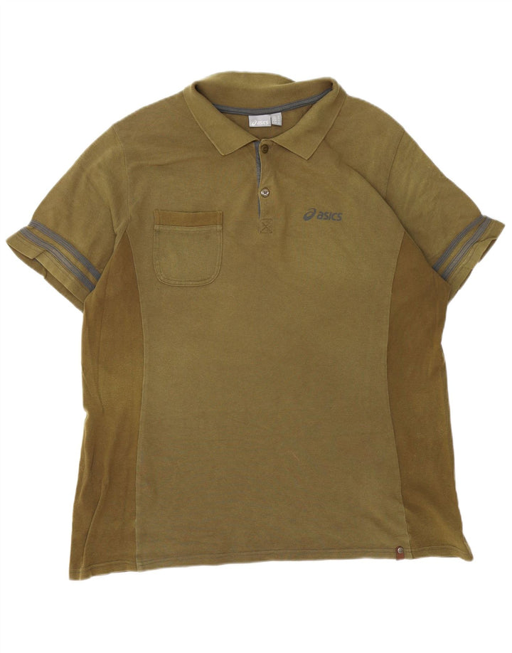 Camisa polo masculina Asics XL cáqui algodão