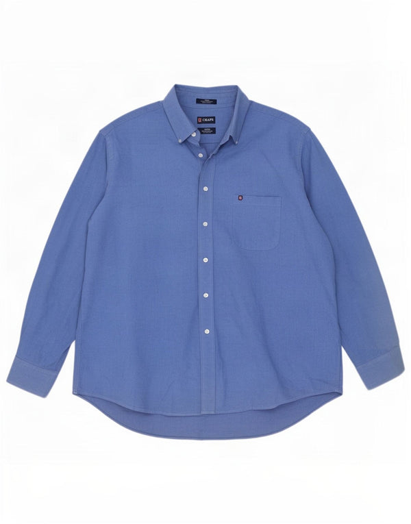 Camisa masculina Oxford Chaps tamanho 17 1/2 XL algodão azul