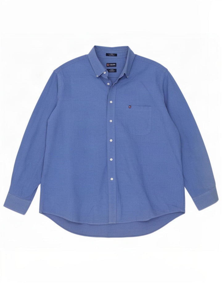 Camisa masculina Oxford Chaps tamanho 17 1/2 XL algodão azul