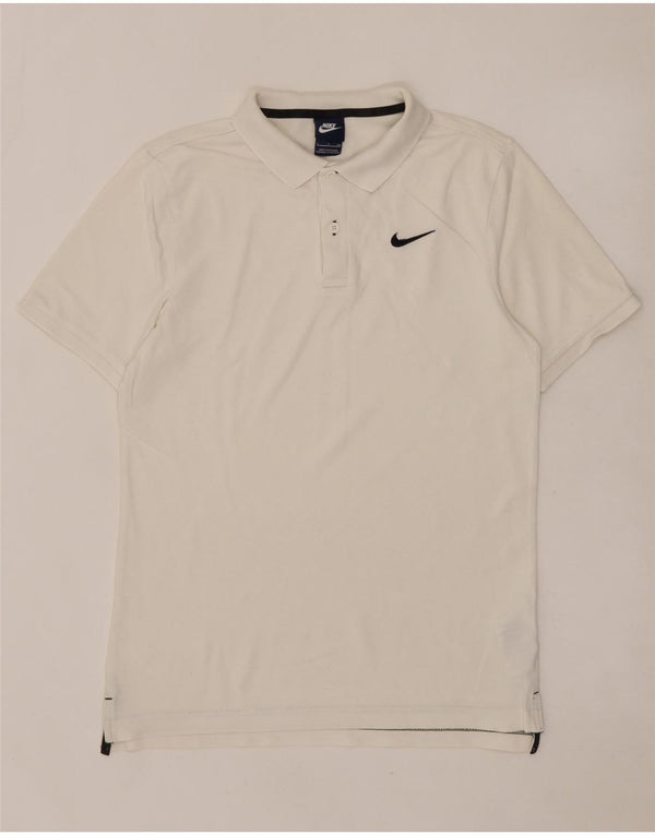 Camisa polo masculina NIKE pequena branca de algodão