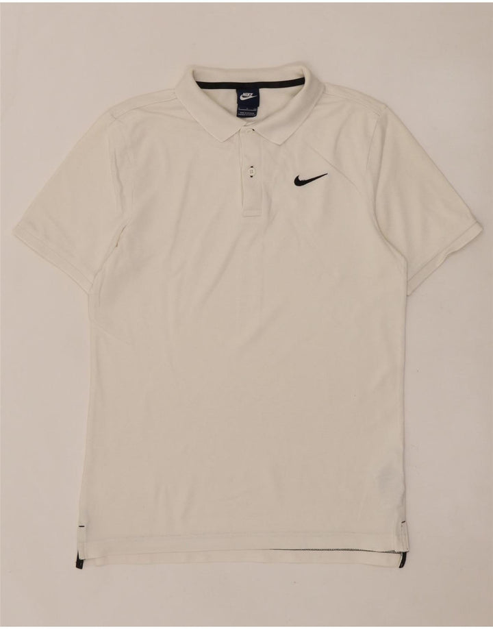 Camisa polo masculina NIKE pequena branca de algodão