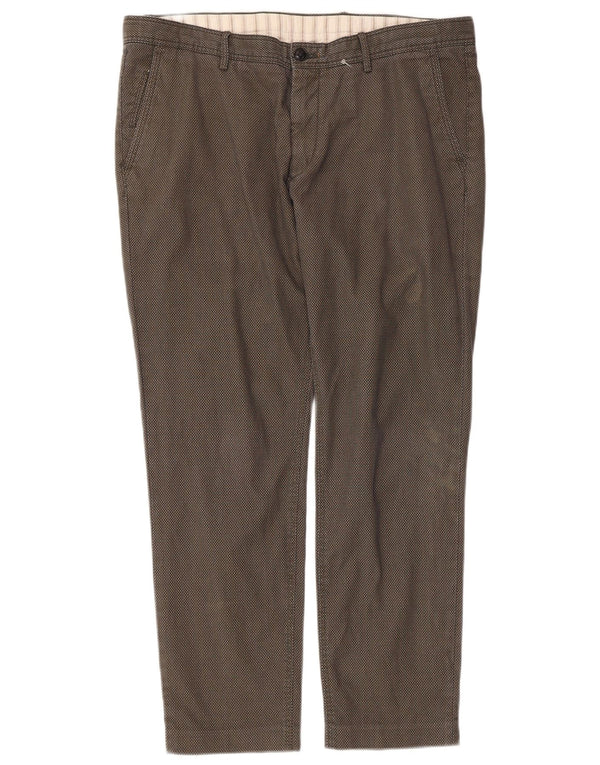 Calça Chino Masculina Massimo Dutti EU 46 XL W36 L28 Cáqui Xadrez