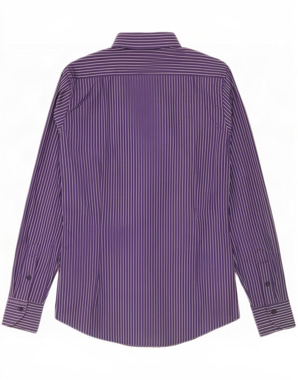 Camisa masculina Benetton média listrada azul marinho