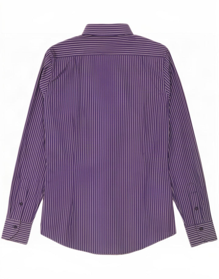 Camisa masculina Benetton média listrada azul marinho