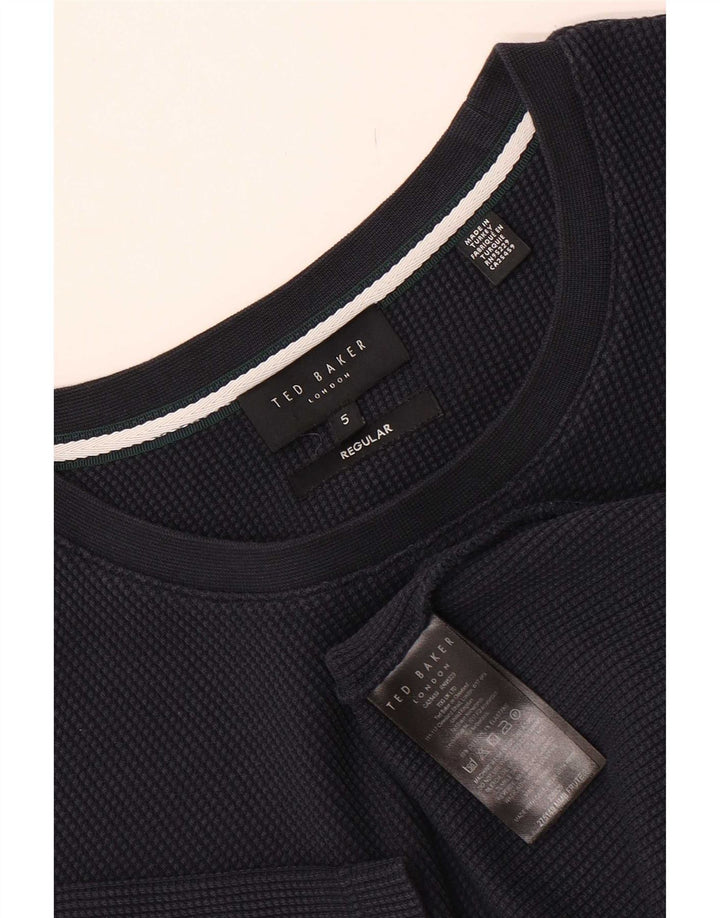 Camiseta masculina Ted Baker de ajuste regular tamanho superior 5 XL azul marinho algodão