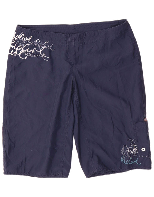 Shorts de natação feminino Rip Curl cintura baixa com estampa gráfica US 12 XL azul marinho