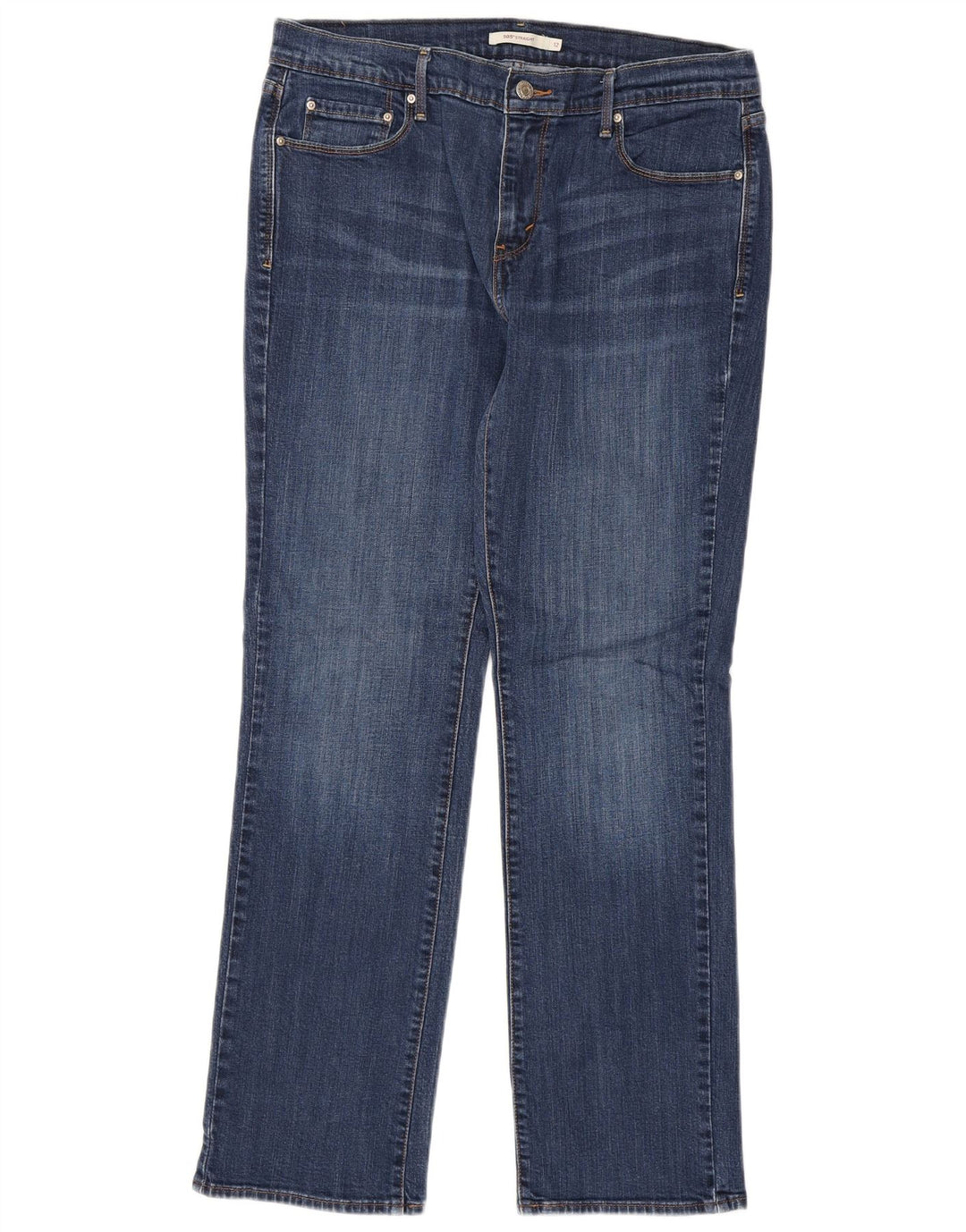 Calça jeans feminina Levi's 505 Straight W31 L32 azul algodão
