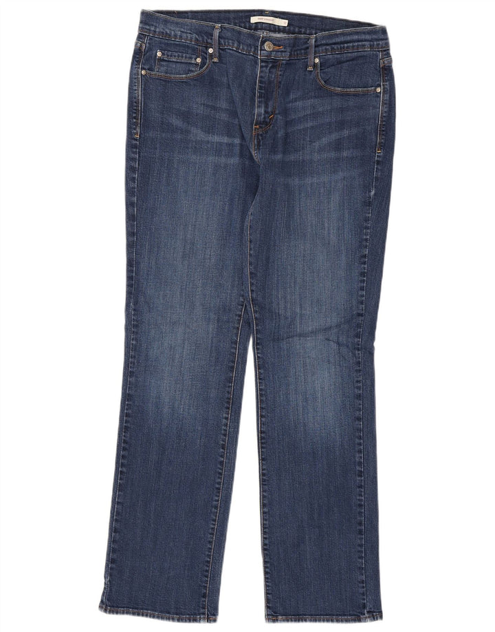 Calça jeans feminina Levi's 505 Straight W31 L32 azul algodão