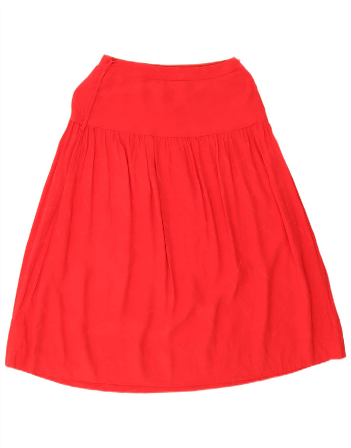 Conjunto de saia vintage feminina grande de 2 peças Reino Unido 14 médio W26 vermelho