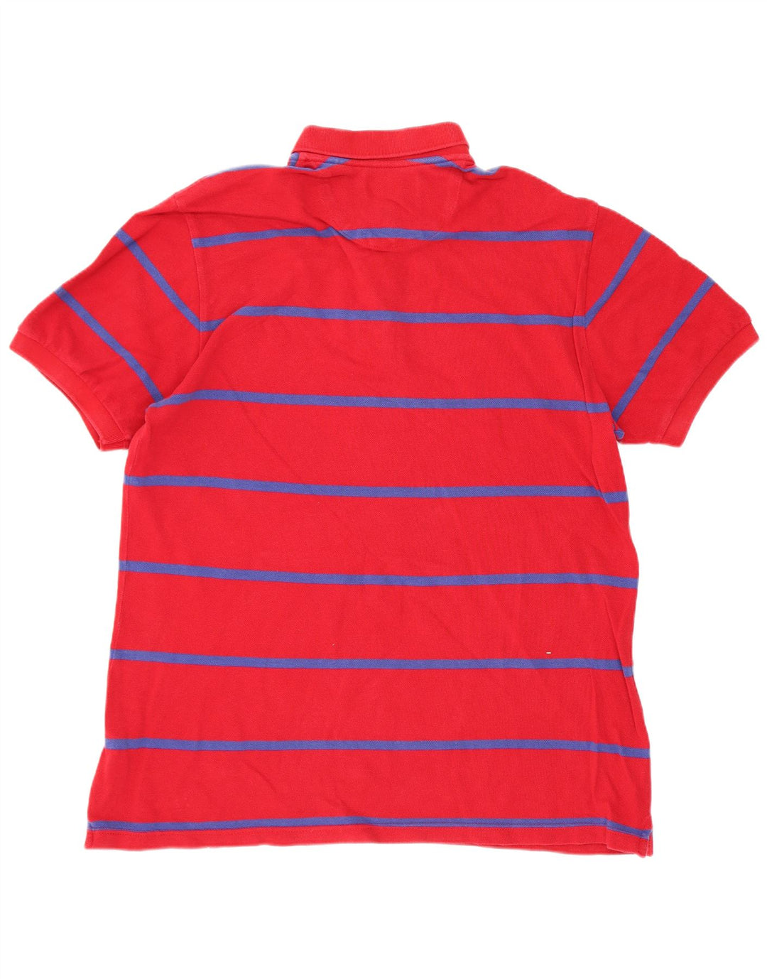 Camisa polo masculina Chaps de algodão listrado vermelho médio