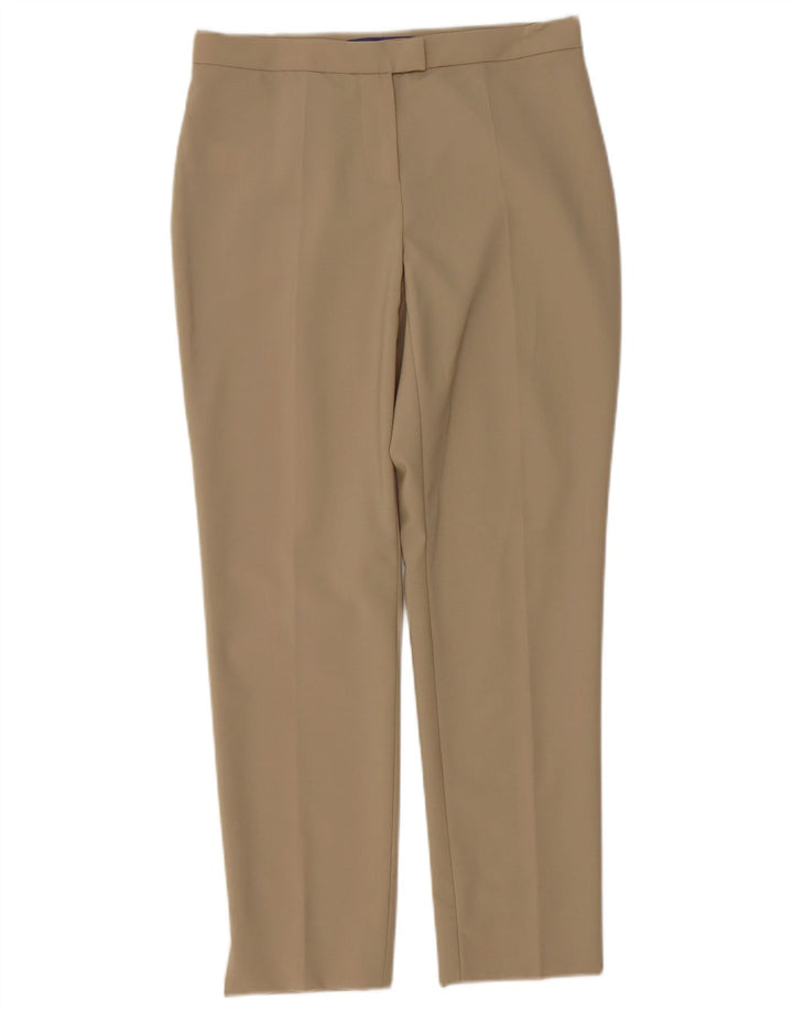 Calça feminina Les Copains Straight Suit EU 40 Médio W30 L27 Bege