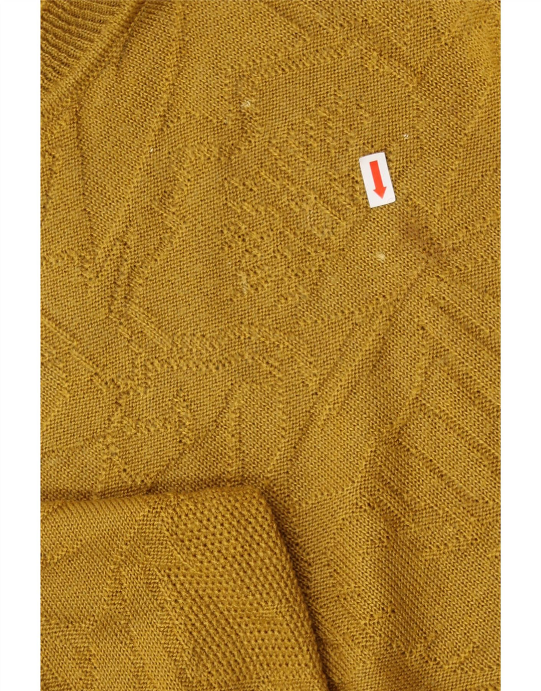 Suéter feminino VINTAGE com gola redonda UK 14 amarelo médio