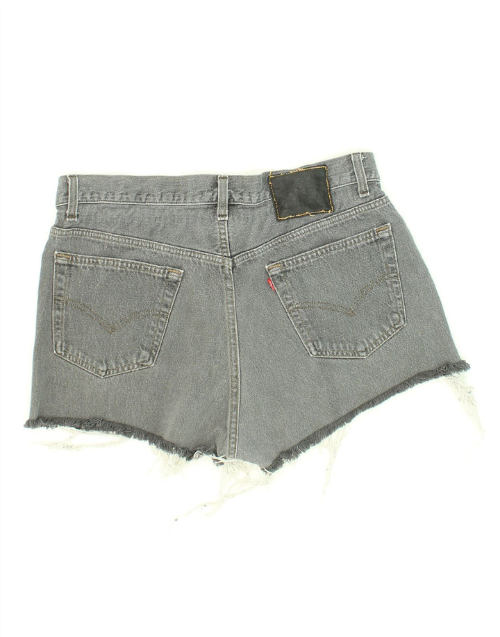 LEVI'S Womens Vintage Denim Shorts W34 Large Grey Cotton Vintage Levi's and Second-Hand Levi's from Messina Hembry 