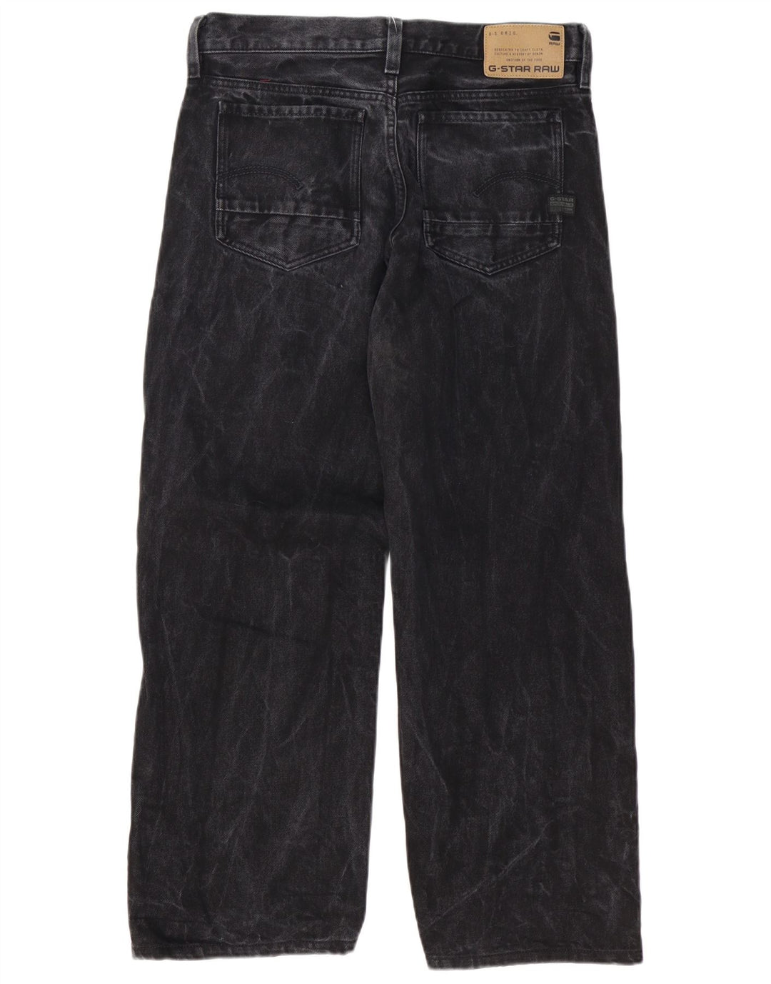 Jeans soltos femininos G-Star W32 L28 algodão preto
