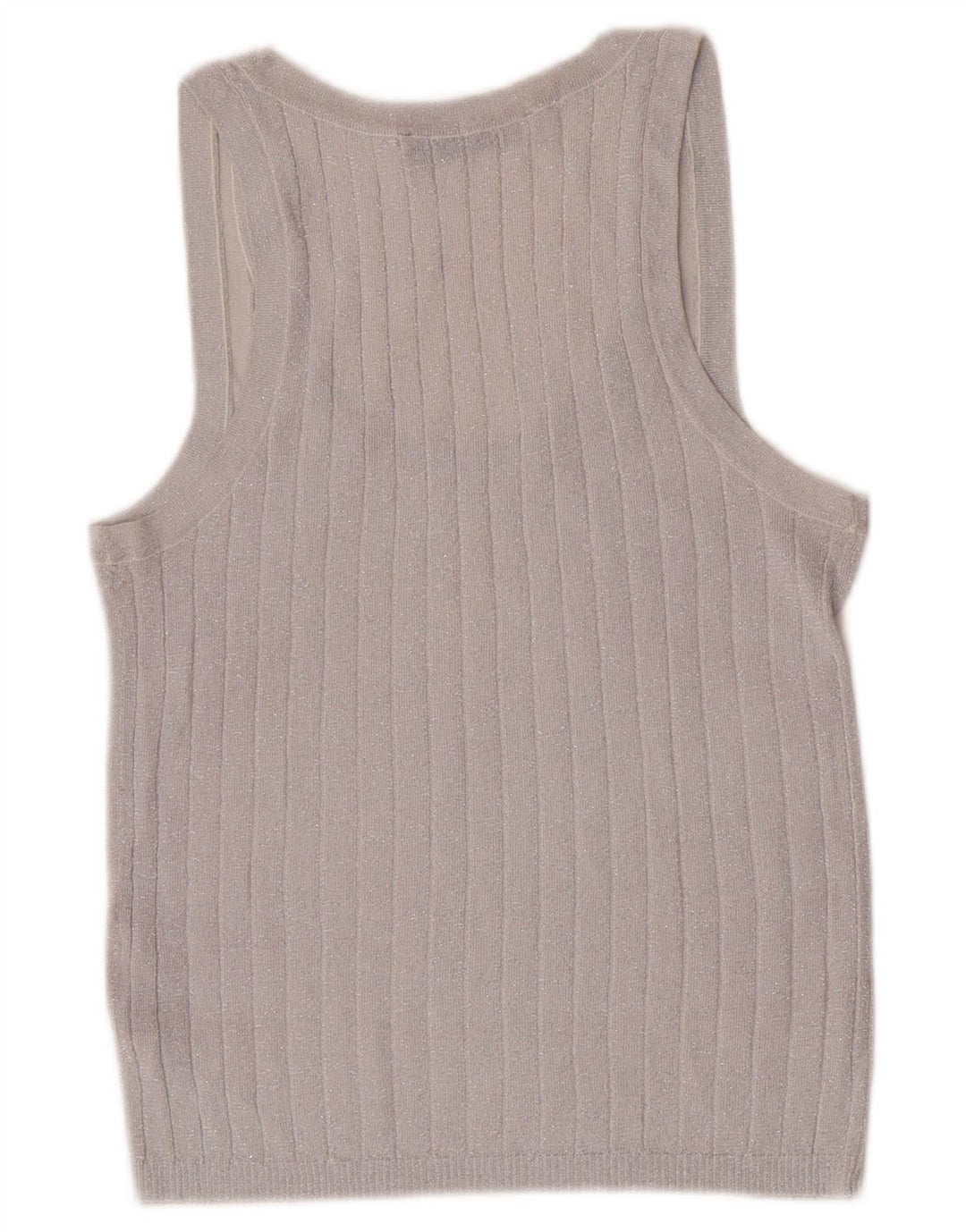 Colete feminino Zara UK 14 grande viscose manchada prateada
