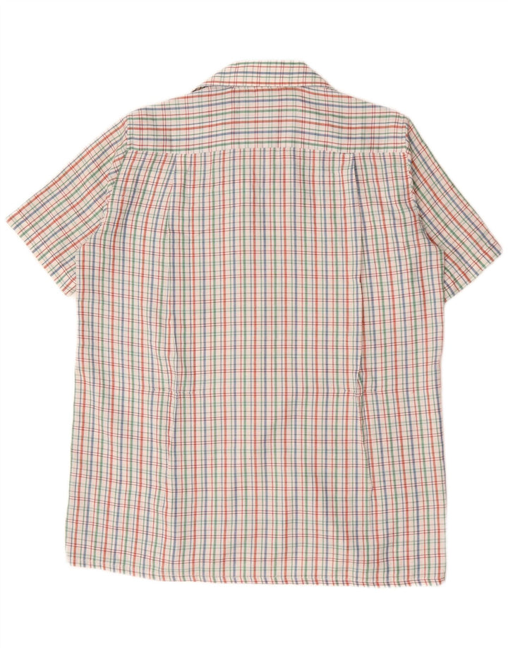 Camisa masculina de manga curta Bassetti tamanho 37 14 1/2 pequena xadrez multicolorida