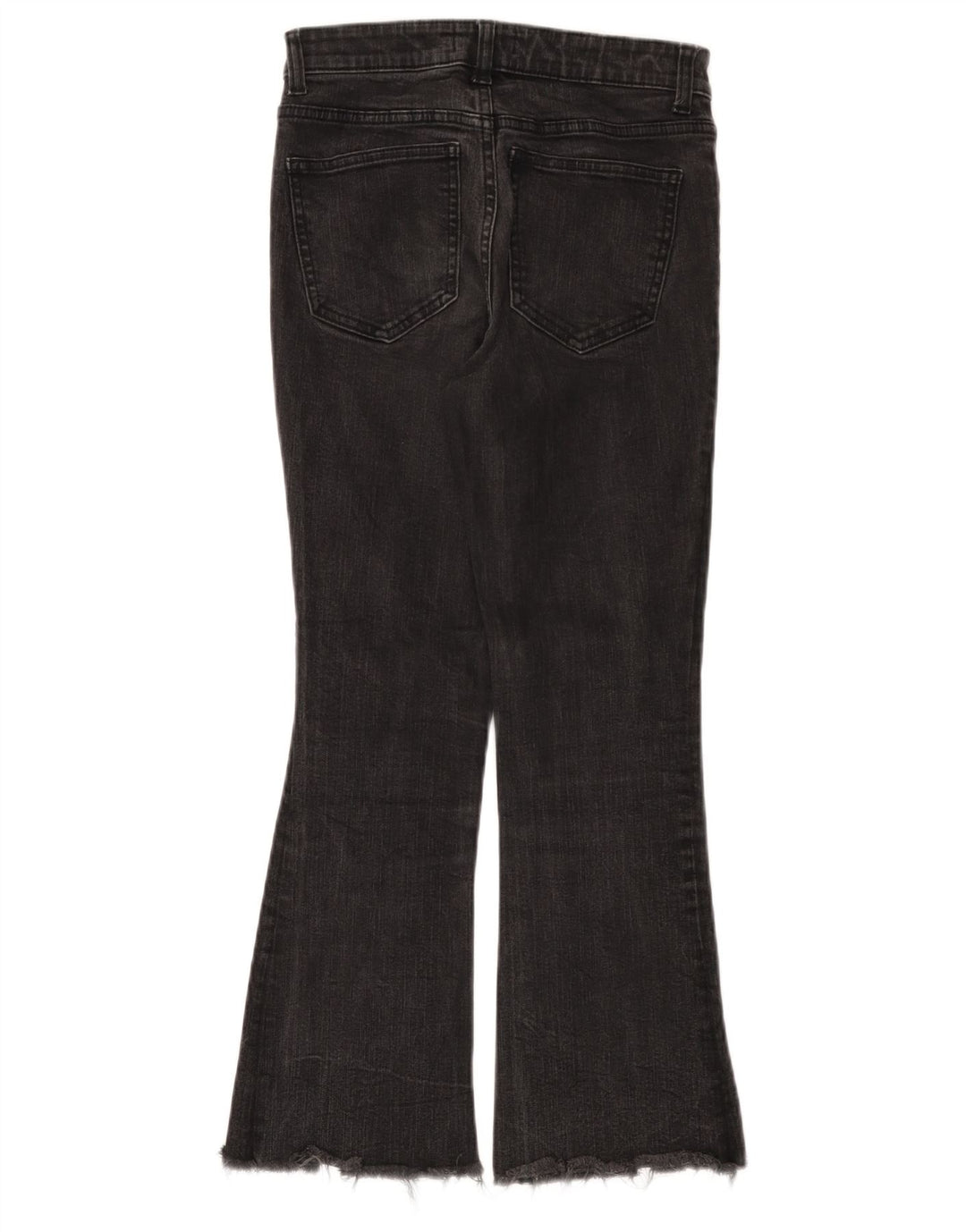 ZARA Jeans feminino largo EU 38 pequeno W28 L25 algodão preto