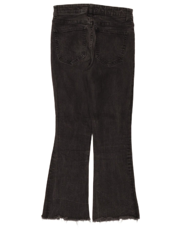 ZARA Jeans feminino largo EU 38 pequeno W28 L25 algodão preto