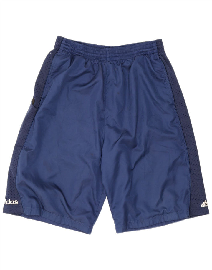 Shorts esportivos masculinos Adidas grandes poliéster azul marinho