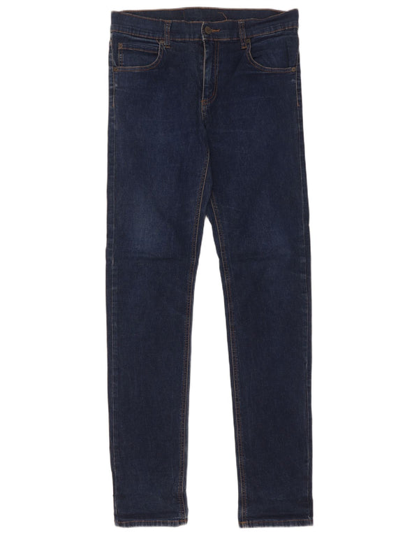 Barato segunda-feira Mens Slim Jeans W33 L34 Azul Marinho Algodão