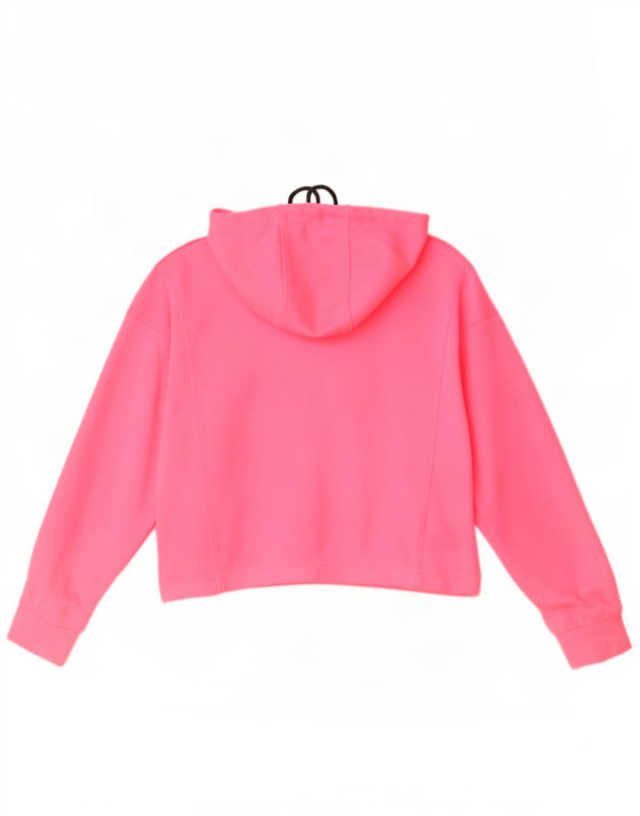 Zara Suéter feminino com capuz e zíper oversized UK 14 poliéster rosa médio