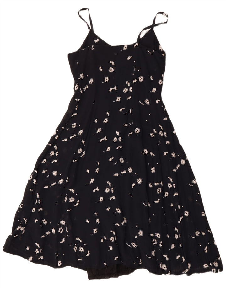 Vestido feminino Artisan UK 12 médio preto floral