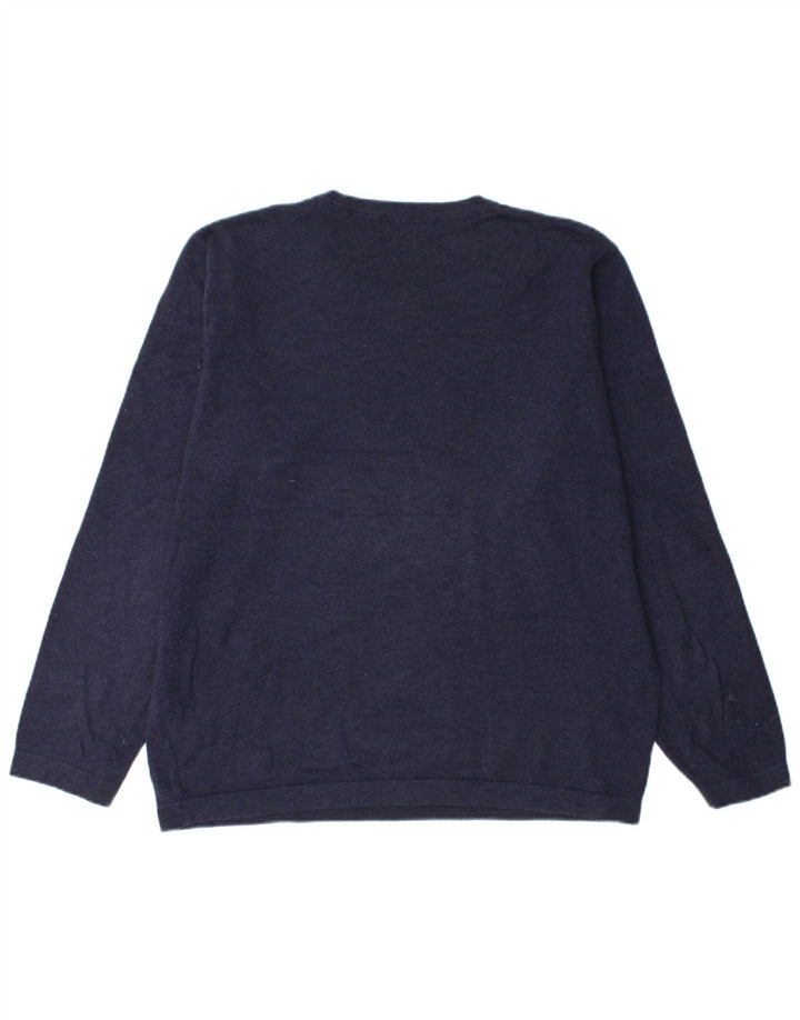 Suéter masculino Marks & Spencer Blue Harbor com gola redonda grande azul marinho