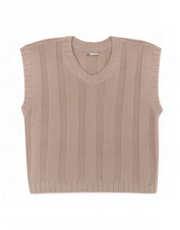 Zara Mens Vest Tank Top Grande Algodão Cinza