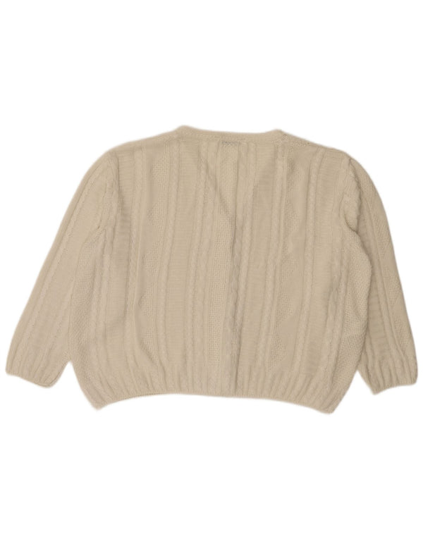 Suéter cardigã feminino oversized Marks & Spencer UK 18 XL branco
