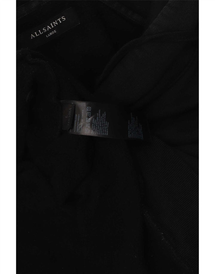 All Saints moletom com capuz masculino grande algodão preto