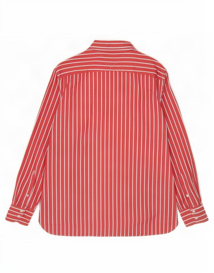 Camisa masculina Tommy Hilfiger XL listrada vermelha de algodão