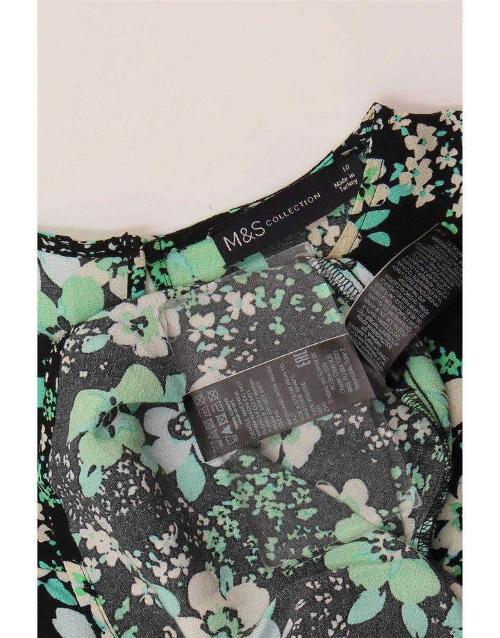 Vestido maxi feminino Marks & Spencer UK 10 pequeno viscose floral multicolorido