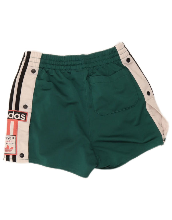 Shorts esportivos gráficos femininos Adidas médio verde colorblock poliéster