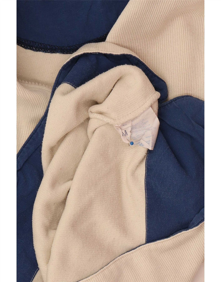 Sergio Tacchini Top masculino com zíper e manga comprida de algodão bege médio