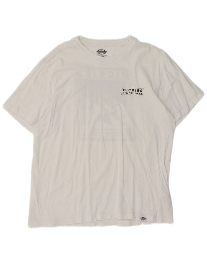 Camiseta gráfica masculina Dickies Top grande de algodão branco