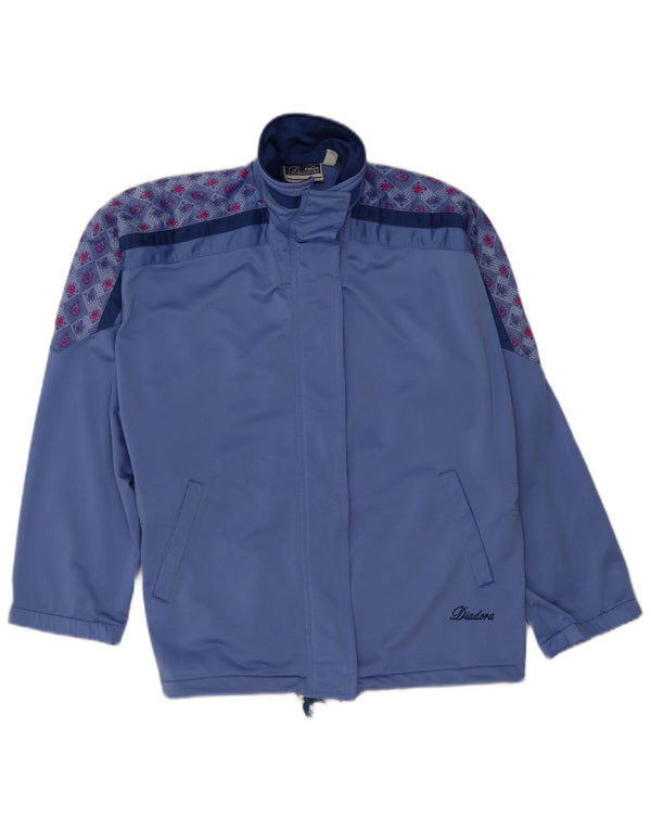 Diadora Womens Oversized Tracksuit Top Jacket IT 42 Médio Azul Floral