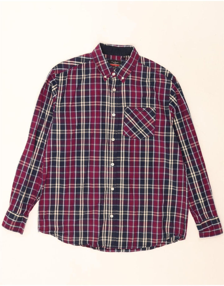 Camisa masculina Pierre Cardin Regular Fit XL xadrez roxo