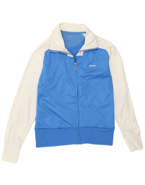 Reebok Womens Tracksuit Top Jacket UK 14 Médio Azul Colourblock Sports